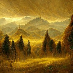 scuffed large golden forest under mountains faff8dbd 