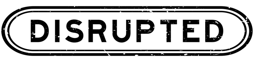 Grunge black disrupted word rubber seal stamp on white background