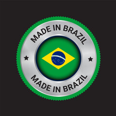 Made in Brazil badge. Brazil vector logo. 