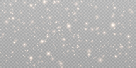 Shiny glare light effects with colorful shimmer. Beautiful lens flare effect with bokeh, glittery particles and rays. Shining abstract background. Christmas illustration for new year 2023 design