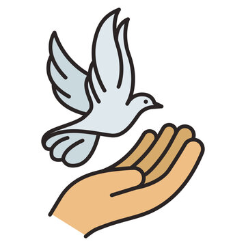 dove in hand peace symbol