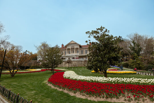 Emirgan Park and Sari Kosk or Yellow Pavilion. Travel to Istanbul