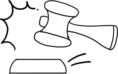 line drawing icon court hammer