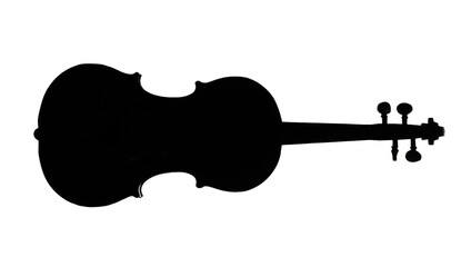 violin silhouette on white background