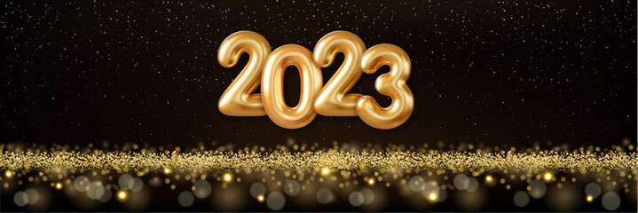 Happy New Year banner vector template.