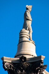 Low angle view of Nelson Column , London, UK.