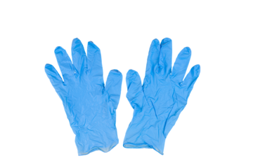 Blue latex gloves