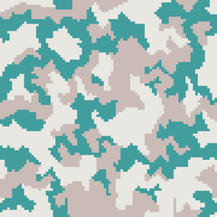 Digital camouflage pattern. Seamless army background. Classic military clothing style. Masking urban camo, repeat print for wallpapers or prints on fabric. Green and brown colors. Vector illustration
