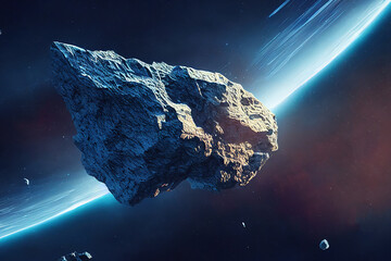 astéroïde dans l'espace