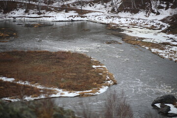 river in the snow