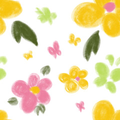 Floral seamless  pattern on a transparent background