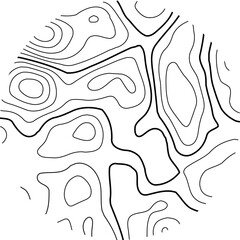 Tree rings. Wood texture with topography lines. Organic ripple wavy pattern. Doodle illustration.