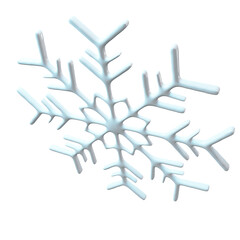 Snowflake 3d render png design. Falling snow white element