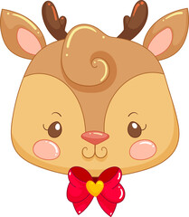 kawaii cute deer christmas face