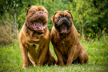Two laughing dogs - obrazy, fototapety, plakaty