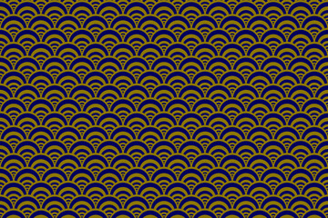 Elegant luxurious gold yellow and dark blue geometric interlace weave pattern for backdrop background wallpaper fabric textile paper wrap notebook cover design 