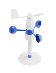 A Weather Station. A meteorological station isolated on transparent background. 3D rendering graphics in perspective projection.