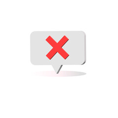 Obraz premium 3D icon forbidden, wrong, pointer