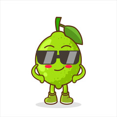 Vector mascot, cartoon and illustration of a lime wearing glasess
