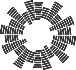 Naklejka premium Abstract circular equalizer. Eq round audio soundwaves. Graphic equalizer. Frame. 