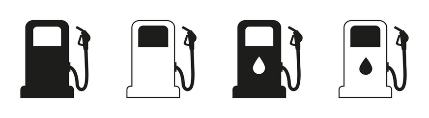 Fuel vector icons. Gasoline station icon. Vector illustration.