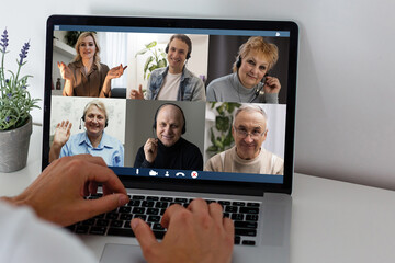 Fototapeta na wymiar video chat from a laptop