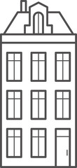 Old European houses. Facades of European old buildings in Scandinavian style. Holland homes. 
