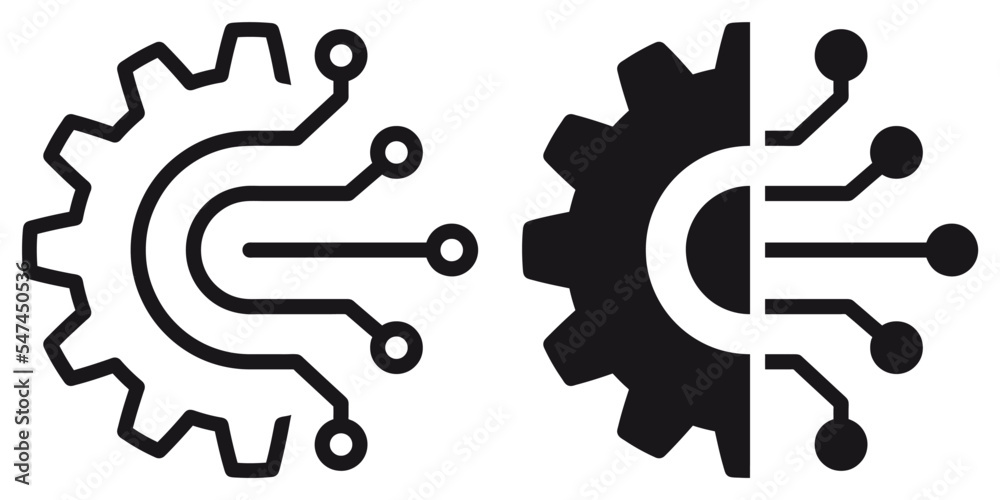 Fototapete ofvs230 outlinefilledvectorsign ofvs - technology vector icon . isolated transparent . gear with chi