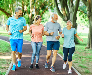 outdoor senior fitness woman man lifestyle active sport exercise healthy fit runner running jogging elderly mature gray hair