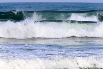 Storm and wind on the Mediterranean Sea in northern Israel.