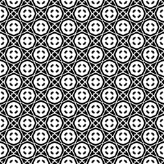 Black and white seamless abstract pattern. Background and backdrop. Grayscale ornamental design. Mosaic ornaments. Vector graphic illustration. EPS10.