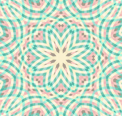 Mandala medallion geometric vector seamless pattern oriental design.