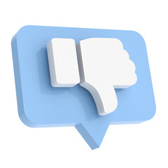3D dislike icon. 3D illustration.
