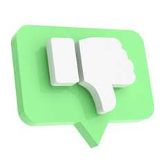 3D dislike icon. 3D illustration.