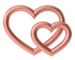 3D heart. Valentine card decoration. 3D illustration.