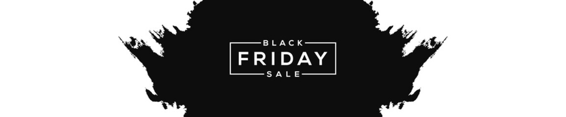 Black friday sale grunge spray brush horizontal banner promotion advertising market card party invitation poster t shirt modern web banner