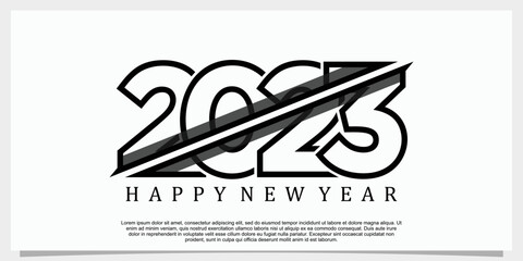 2023 happy new year logo design 2023 number design template vector illustration