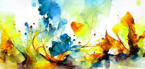 Abstract watercolor pattern. Watercolor painted abstract background. Watercolor abstract rainbow illustration.