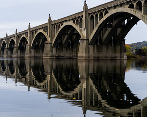 Fototapeta na wymiar October 23, 2022 - Columbia, Pennsylvania - Veterans Memorial Bridge