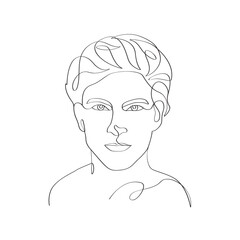 Minimalist man continues line drawing elegant one line art style artwork