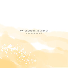 Watercolor abstract neutral vector background in pastel yellow white color