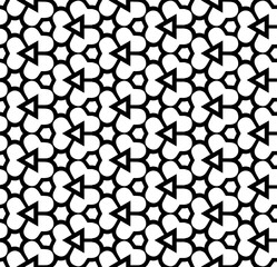 Black and white seamless abstract pattern. Background and backdrop. Grayscale ornamental design. Mosaic ornaments. Vector graphic illustration. EPS10.