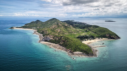 The aerial views of Koh Larn Island in Thailand