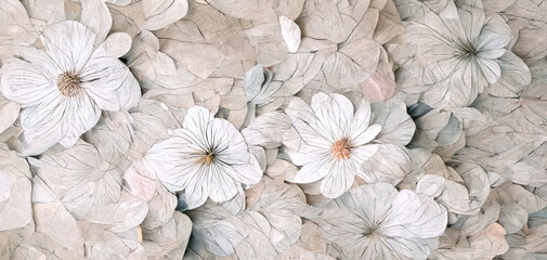 White flower background. White flowers illustration. Floral background for greenting or invintation cards. Light flower texture.