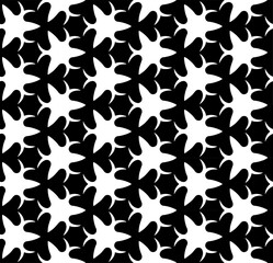 Black and white seamless abstract pattern. Background and backdrop. Grayscale ornamental design. Mosaic ornaments. Vector graphic illustration. EPS10.