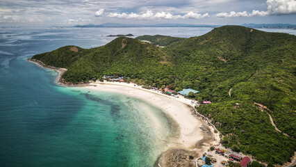 The aerial view of Koh Larn island in Thailand