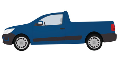 Blue pick-up car. vector illustration