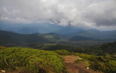 Beautifull view of Chornohora highest mountain range in Western Ukraine