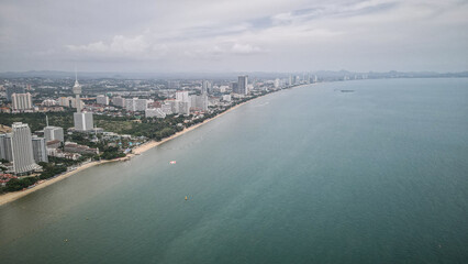 The aerial view of Pattaya in Thailand