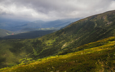 Beautifull view of Chornohora highest mountain range in Western Ukraine